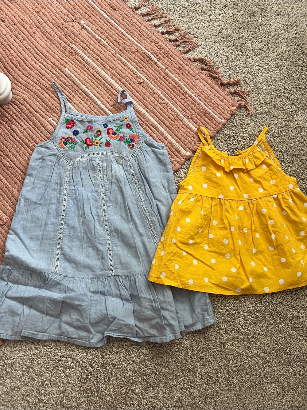 Kids Yellow Polka Dot top with Ruffle Trim